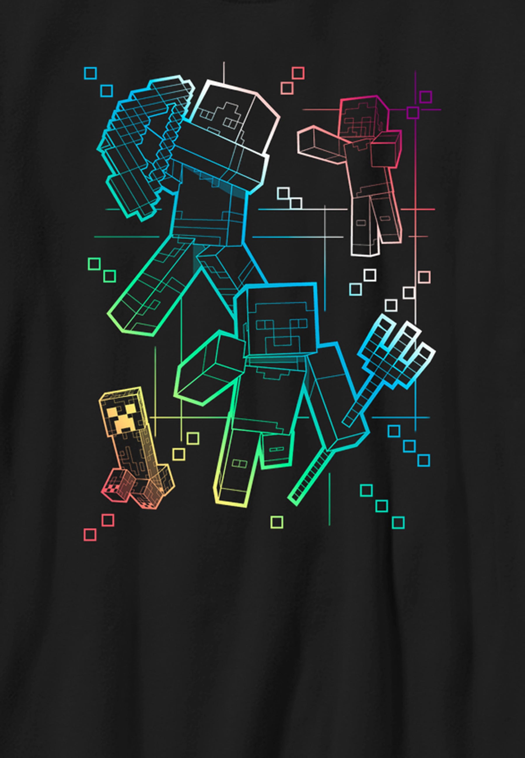 Minecraft - Gradientenlinien Yyth Crew Neck t -Shirt