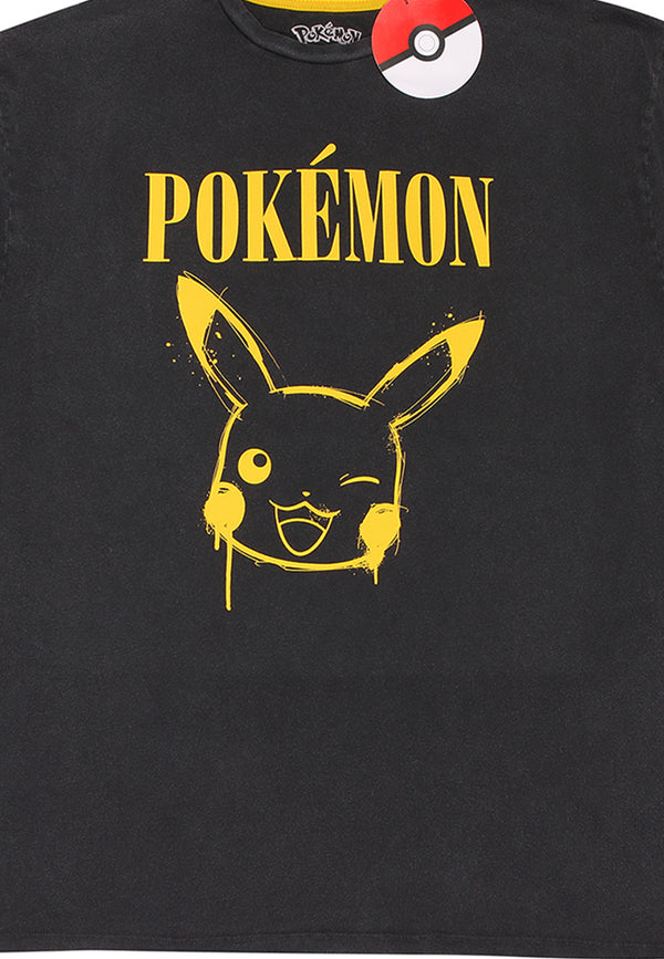 Pokémon Tričko Unisex (Graffiti Pikachu Acid Wash)