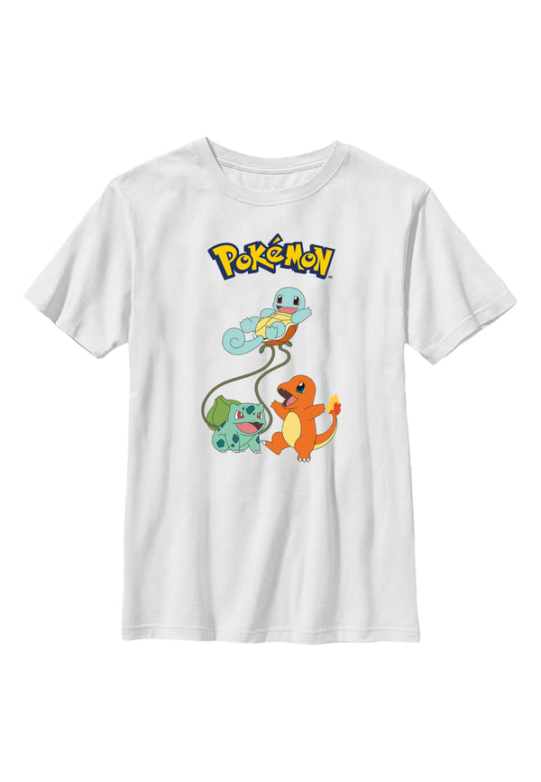 Pokemon - Original Trio YTH T-Shirt mit Rundhalsausschnitt