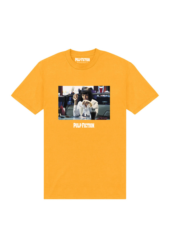 Pulp Fiction Mia Gelbes T-shirt (Pulp Fiction Mia Wallace T-shirt)