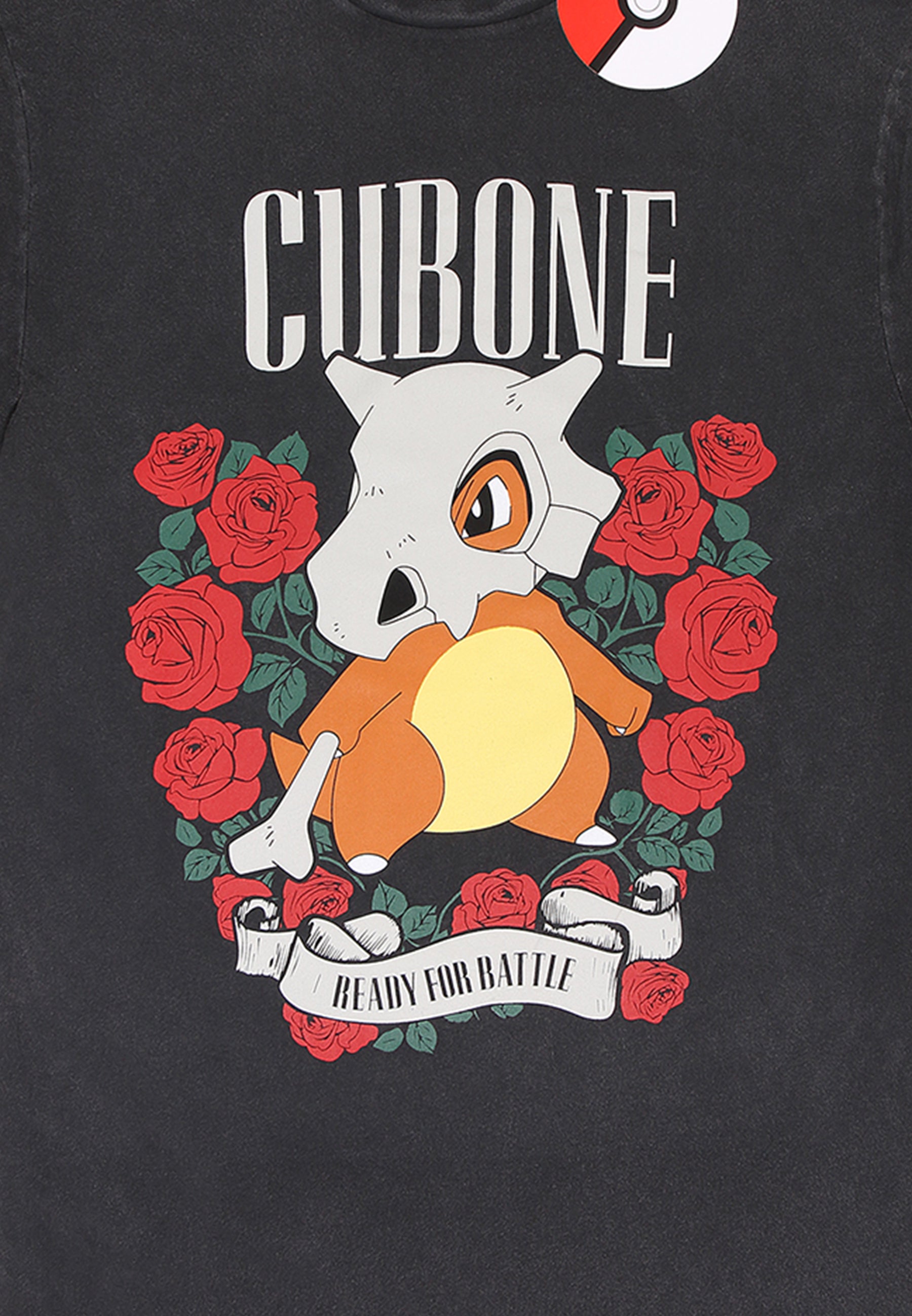 Pokemon – Cubone Acid Wash Unisex T-Shirt mit Rundhalsausschnitt