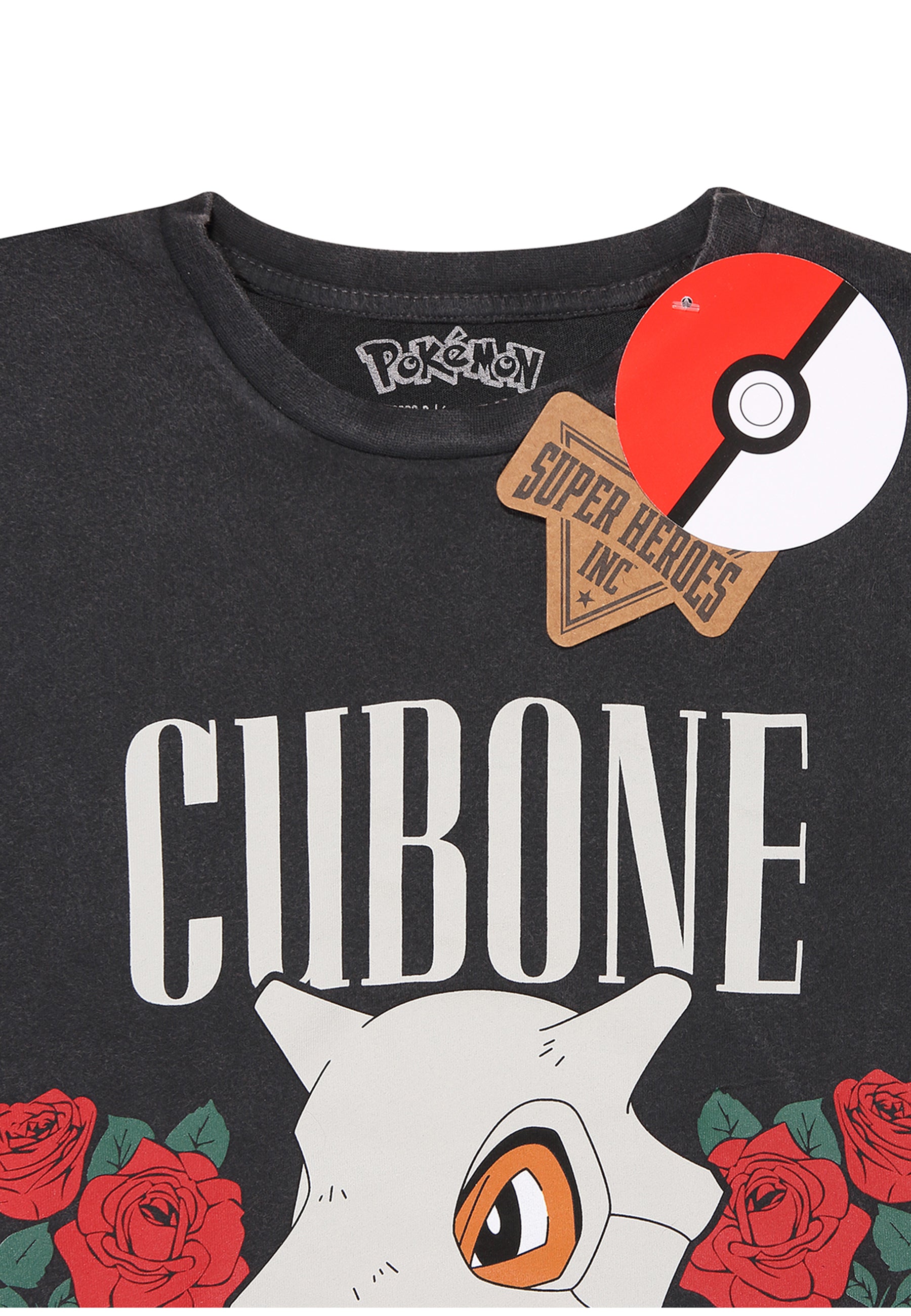 Pokemon – Cubone Acid Wash Unisex T-Shirt mit Rundhalsausschnitt