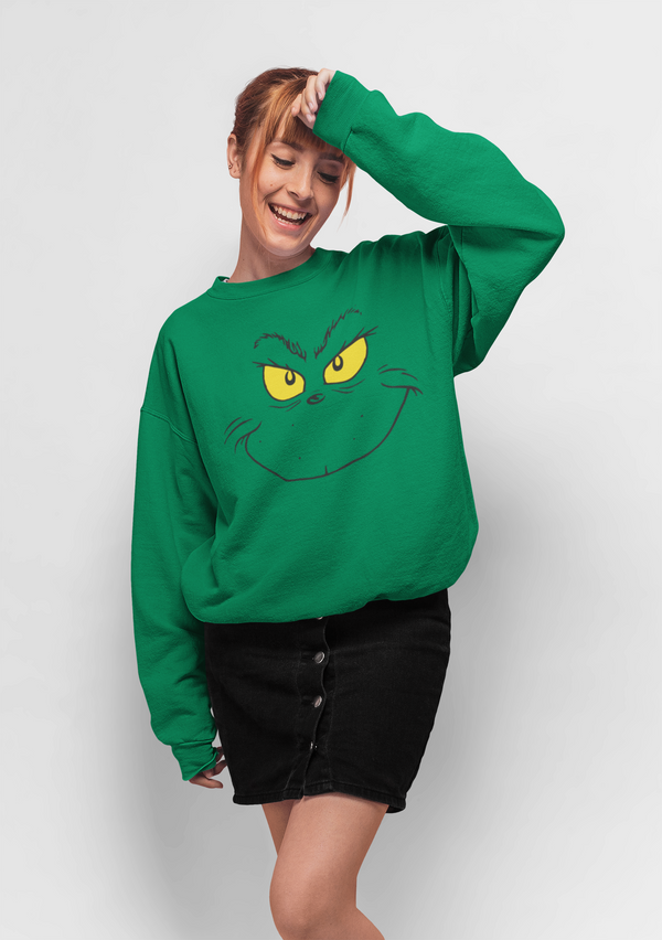Der Grinch Grünes Sweatshirt (Der Grinch Lächeln Sweatshirt)