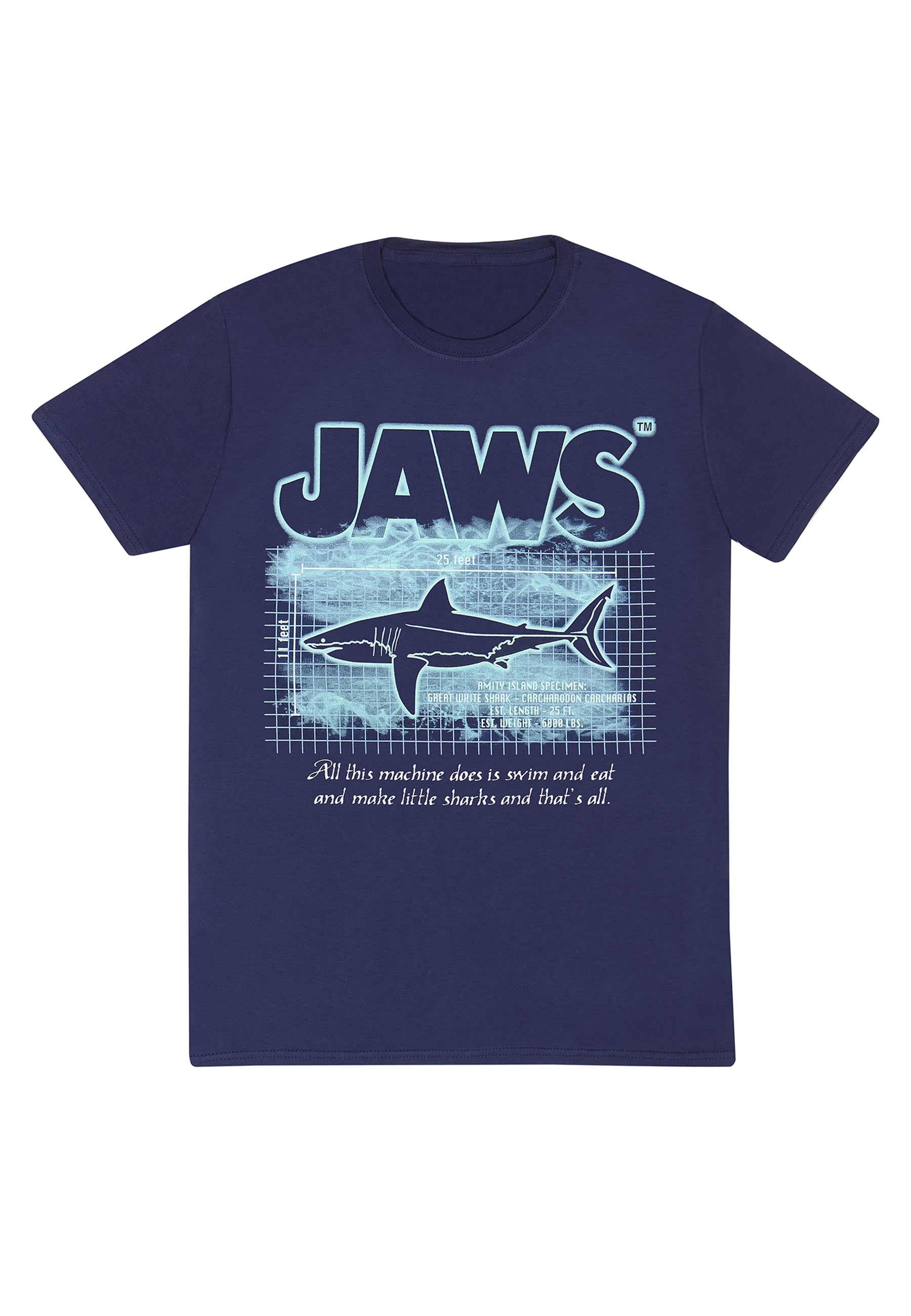 Jaws Tričko Unisex (Great White Info)