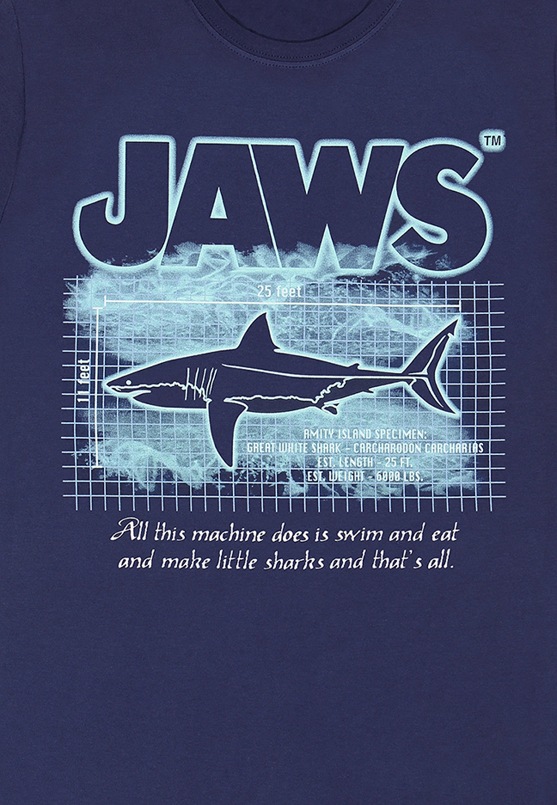 Jaws Tričko Unisex (Great White Info)