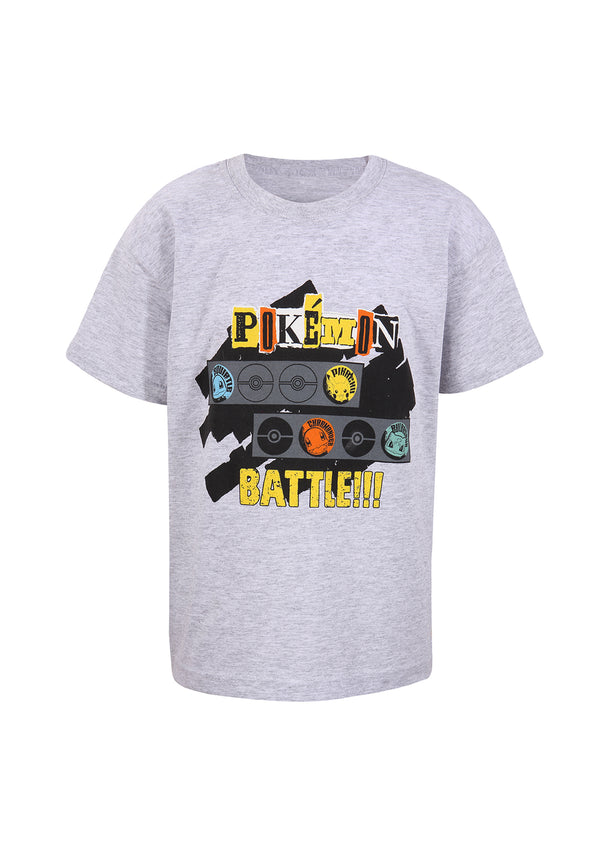 Pokemon - Pokemon Battle YTH T-Shirt mit Rundhalsausschnitt