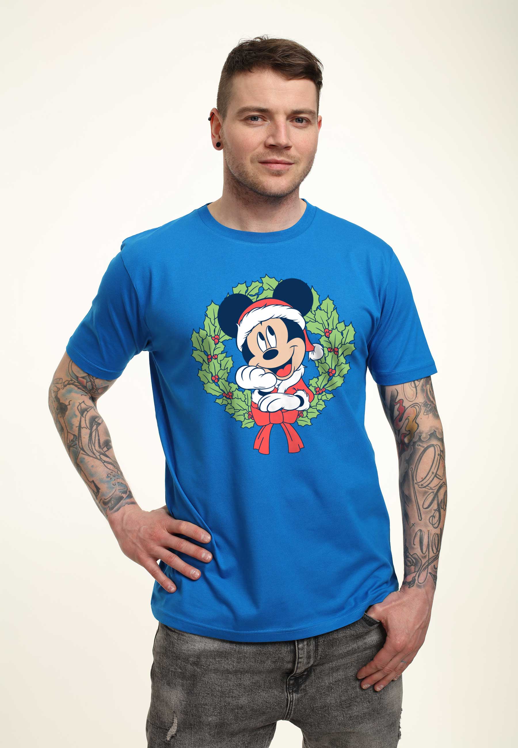 Mickey Classic Tričko Unisex (Mickey Christmas Wreath)