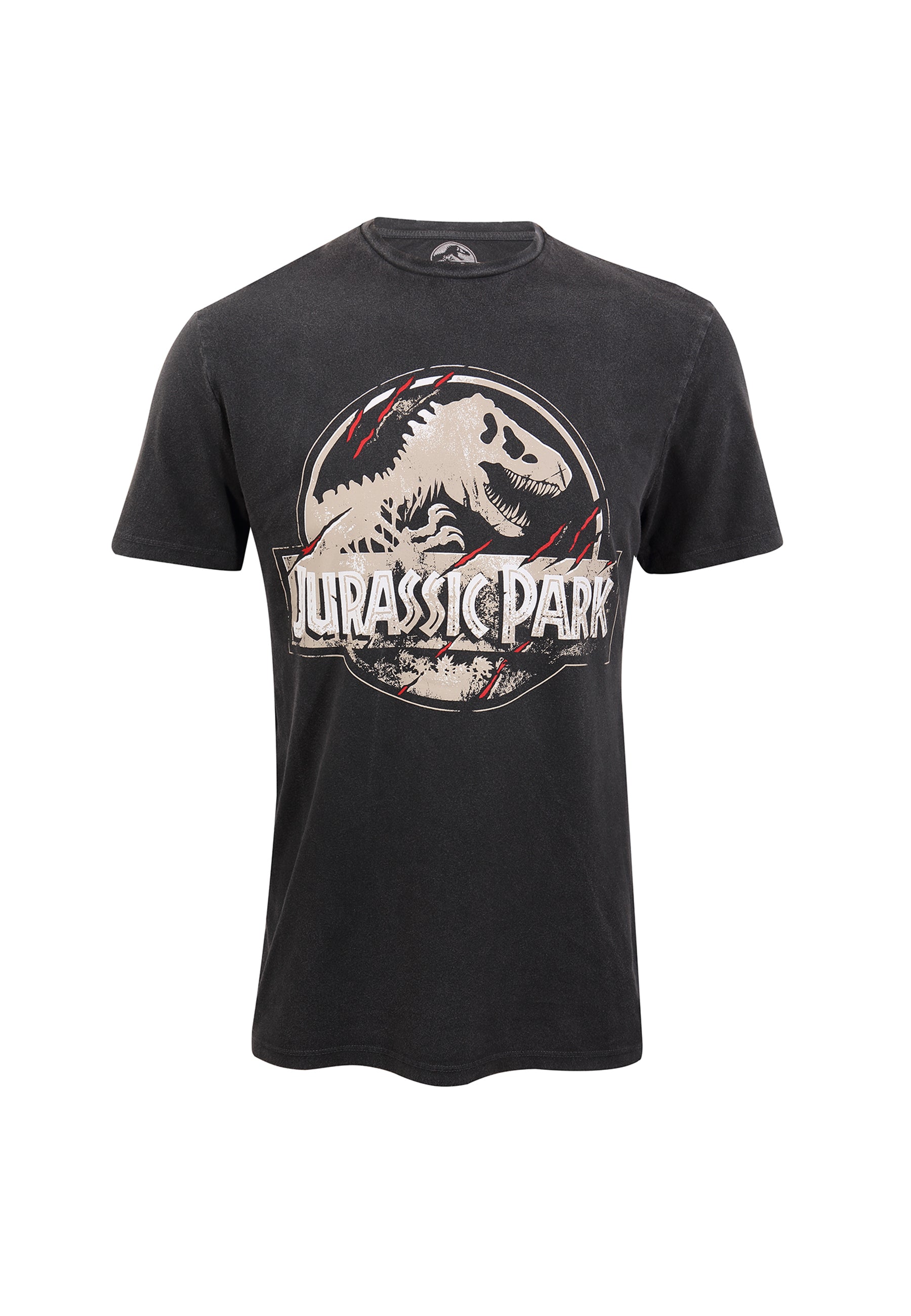 Jurassic Park-T-Shirt (Jurassic Park - Logo-T-Shirt mit Kratzern)