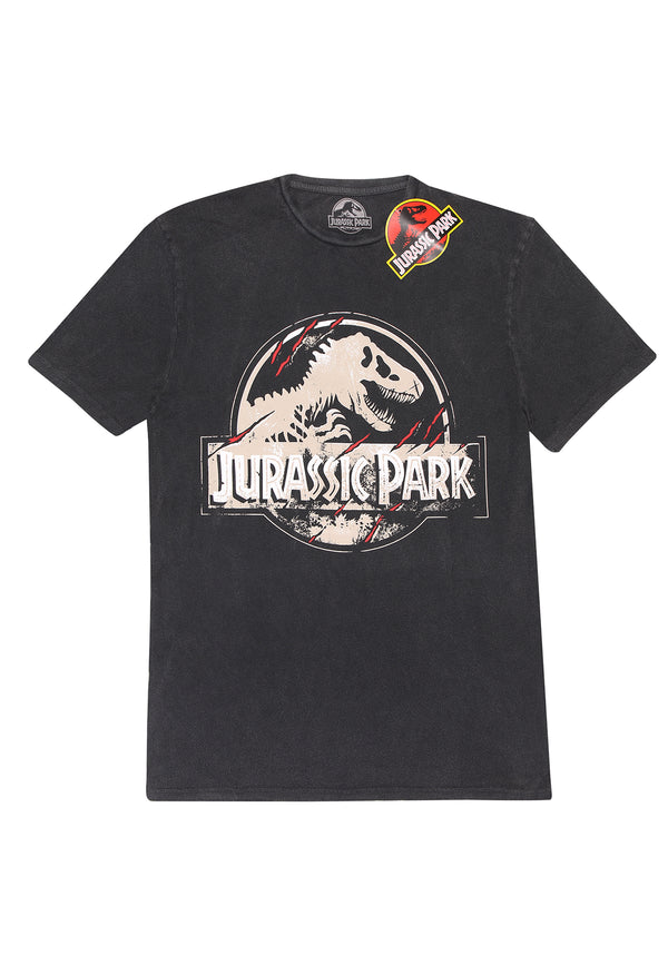 Jurassic Park-T-Shirt (Jurassic Park - Logo-T-Shirt mit Kratzern)