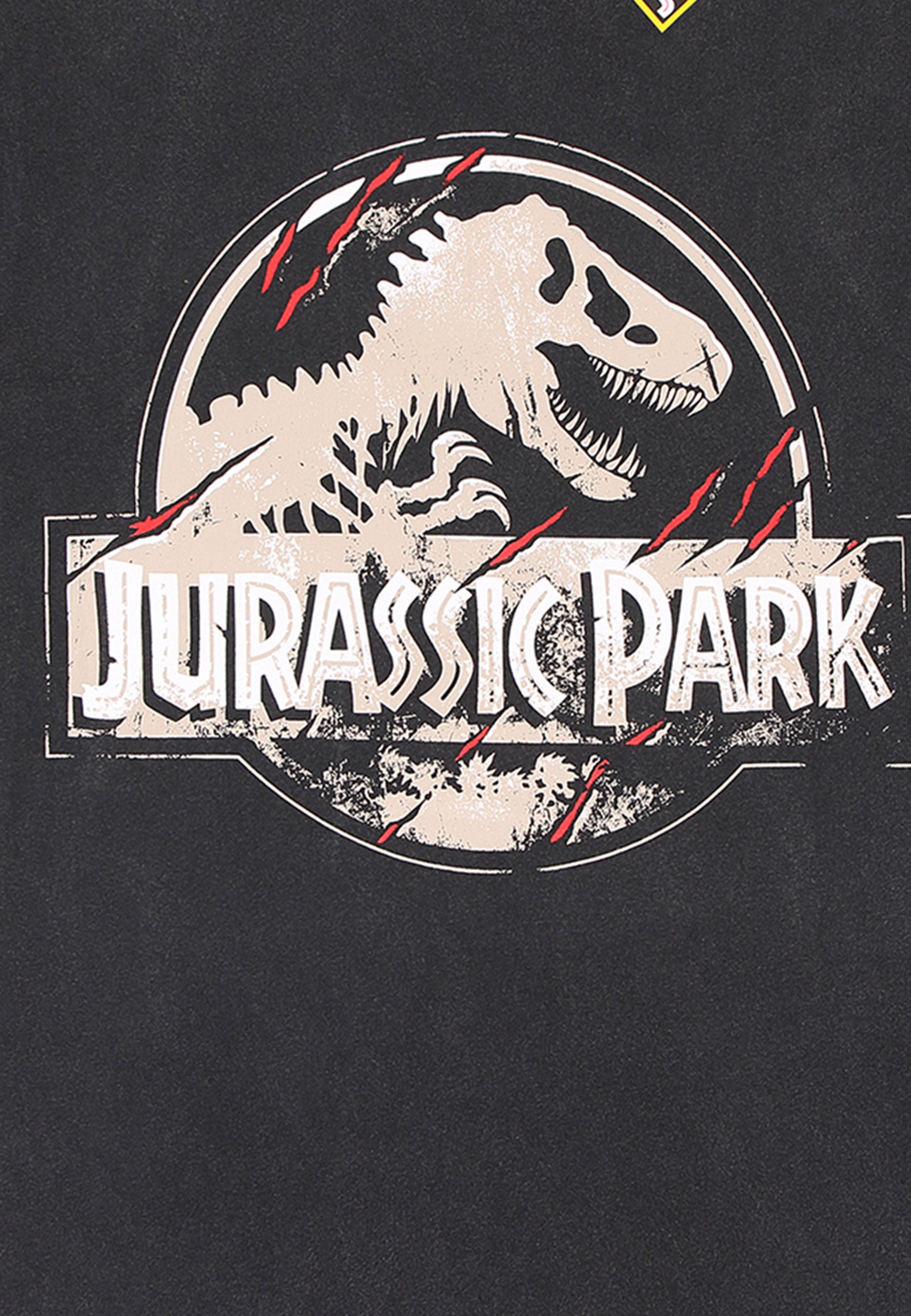 Jurassic Park-T-Shirt (Jurassic Park - Logo-T-Shirt mit Kratzern)