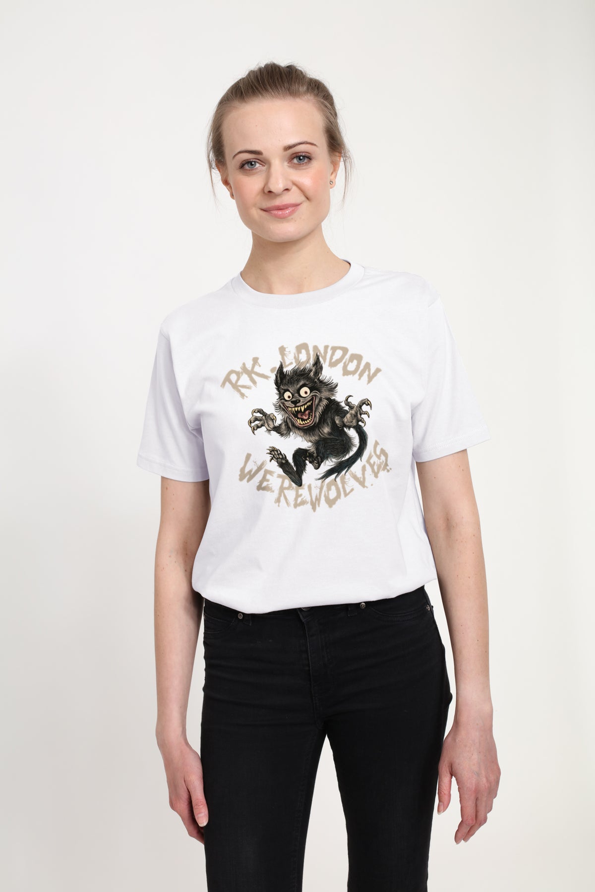 Divoký Vlci Bílé Triko (RK London - Wild Wolves T-shirt)