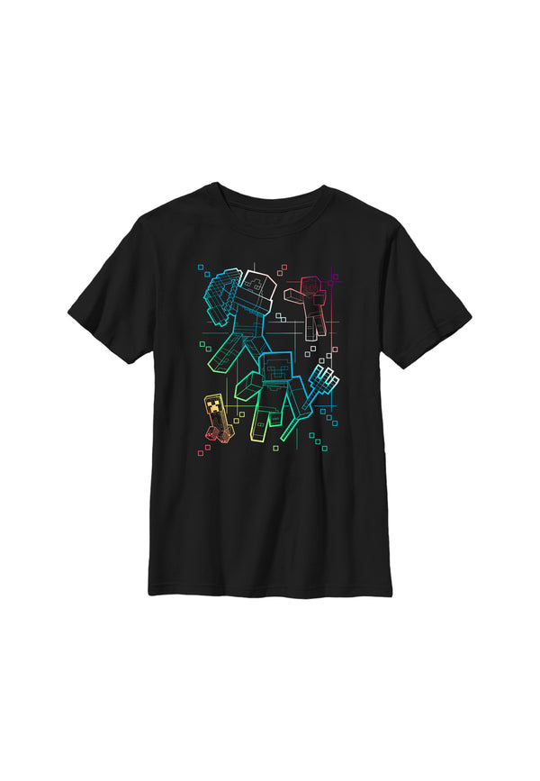 Minecraft - Gradientenlinien Yyth Crew Neck t -Shirt