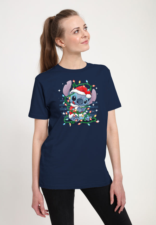 Lilo & Stitch Tričko Dámské (Stitch Xmas Lights)