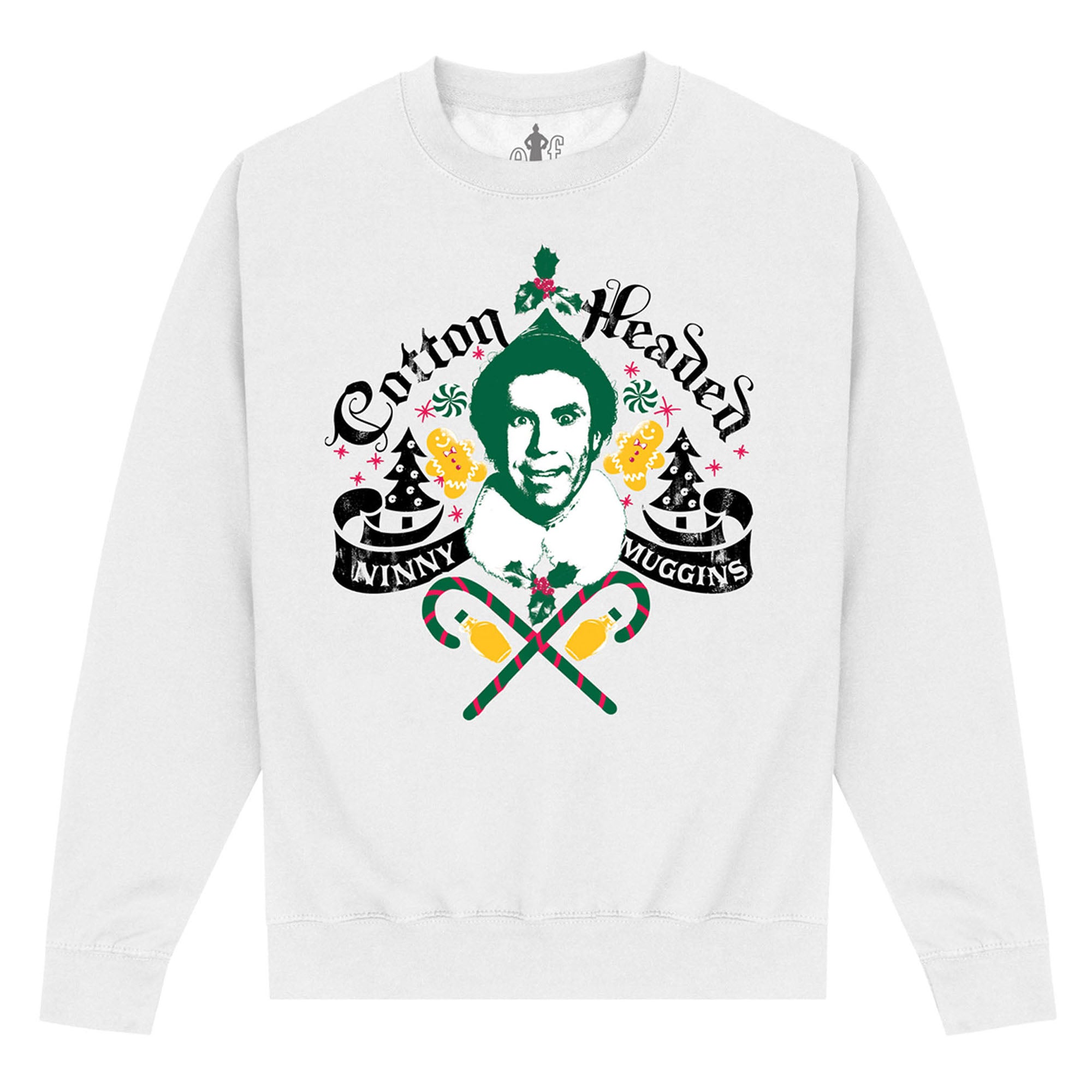 Elf Christmas White Sweatshirt (Elf Ye Olde Ninny Muggins Sweatshirt)