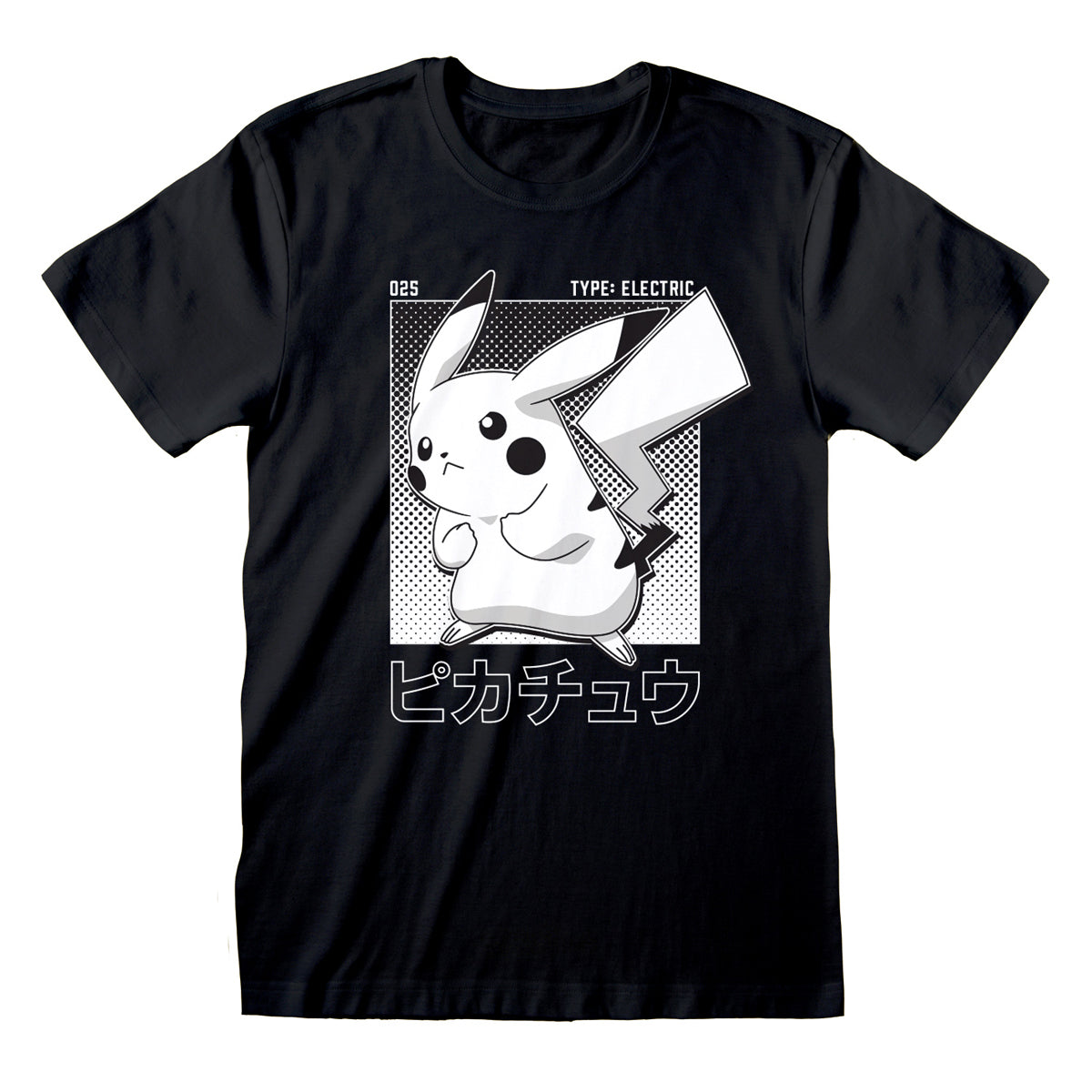 Heroes Inc. Pokemon – Halbton-Pikachu Unisex-T-Shirt mit Rundhalsausschnitt