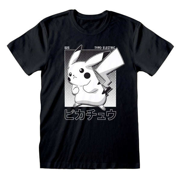 Heroes Inc. Pokemon – Halbton-Pikachu Unisex-T-Shirt mit Rundhalsausschnitt