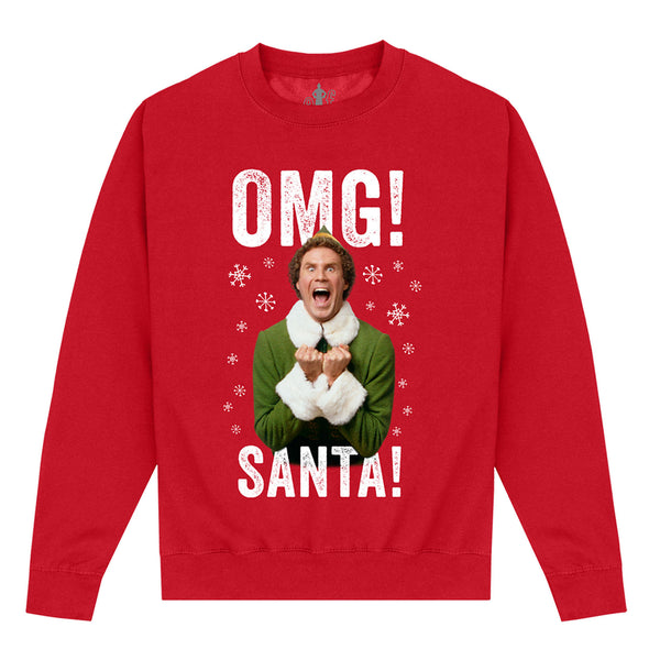 Elf Vánoční Červená Mikina (Elf OMG Santa Sweatshirt)