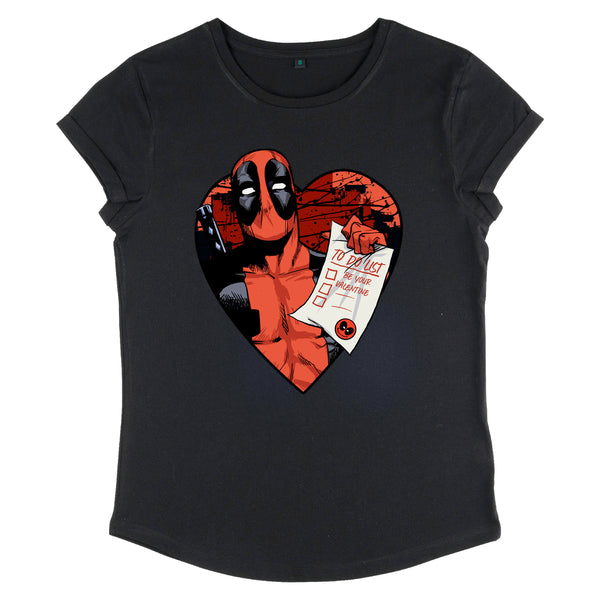 Deadpool Dámské Tričko (Deadpool List Women's Rolled-sleeve T-Shirt)