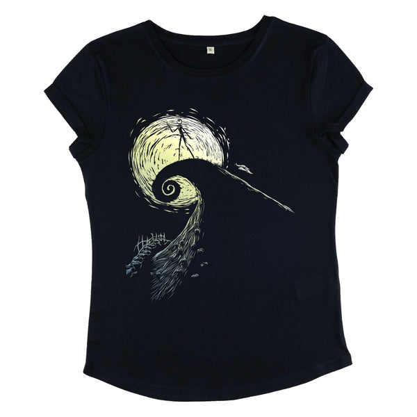 Disney Classics Nightmare vor Weihnachtsgeist Hill Jack Frauengeroll-Sleeve T-Shirt