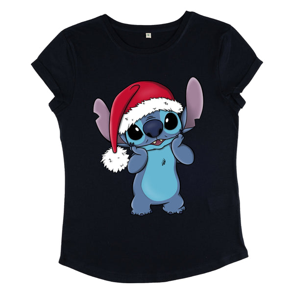 Lilo & Stitch Tričko Dámské (Stitch Wearing Santa Hat)