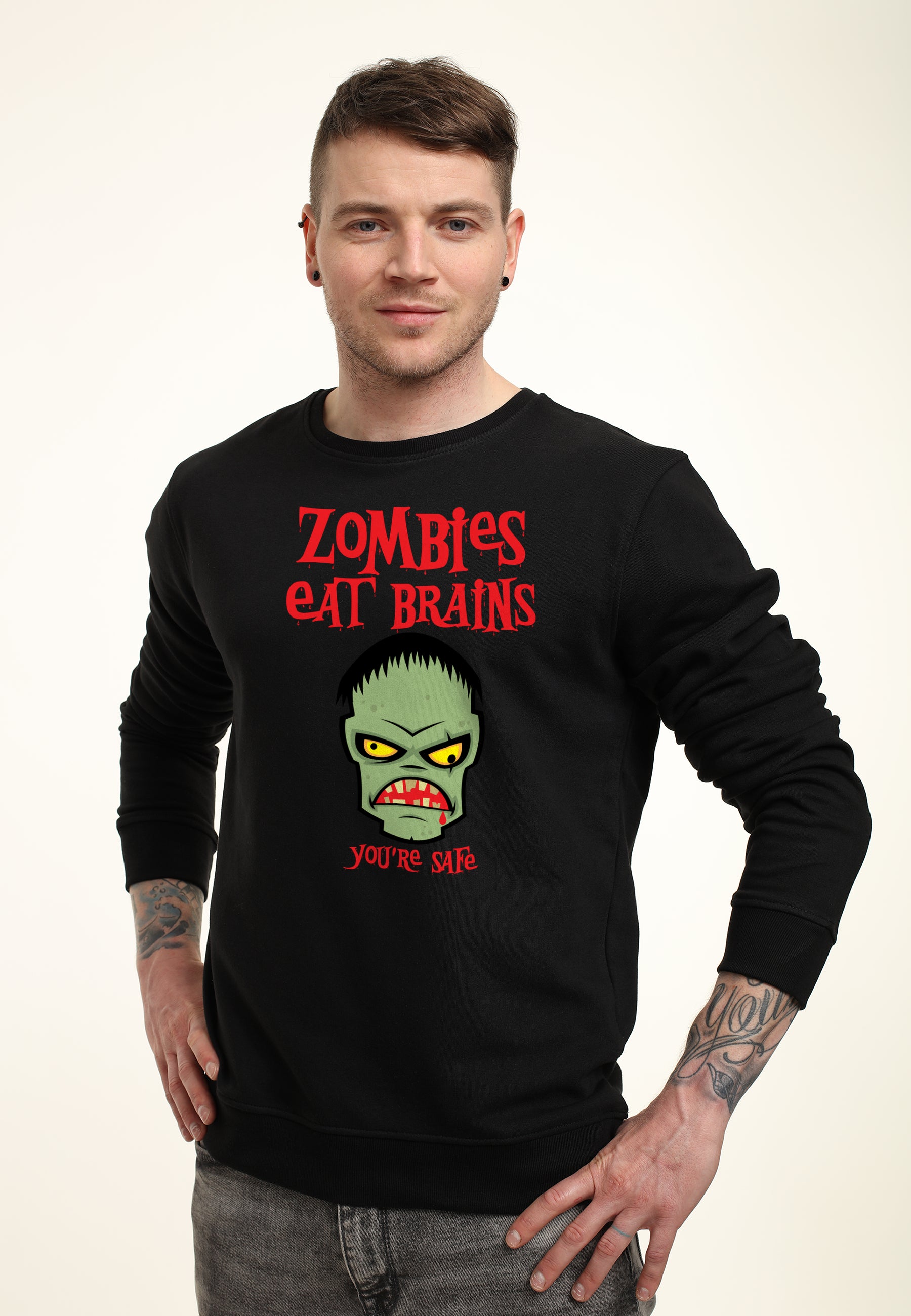 Zombie Eat Brains Sweatshirt (Zombies fressen Gehirne Sweatshirt)