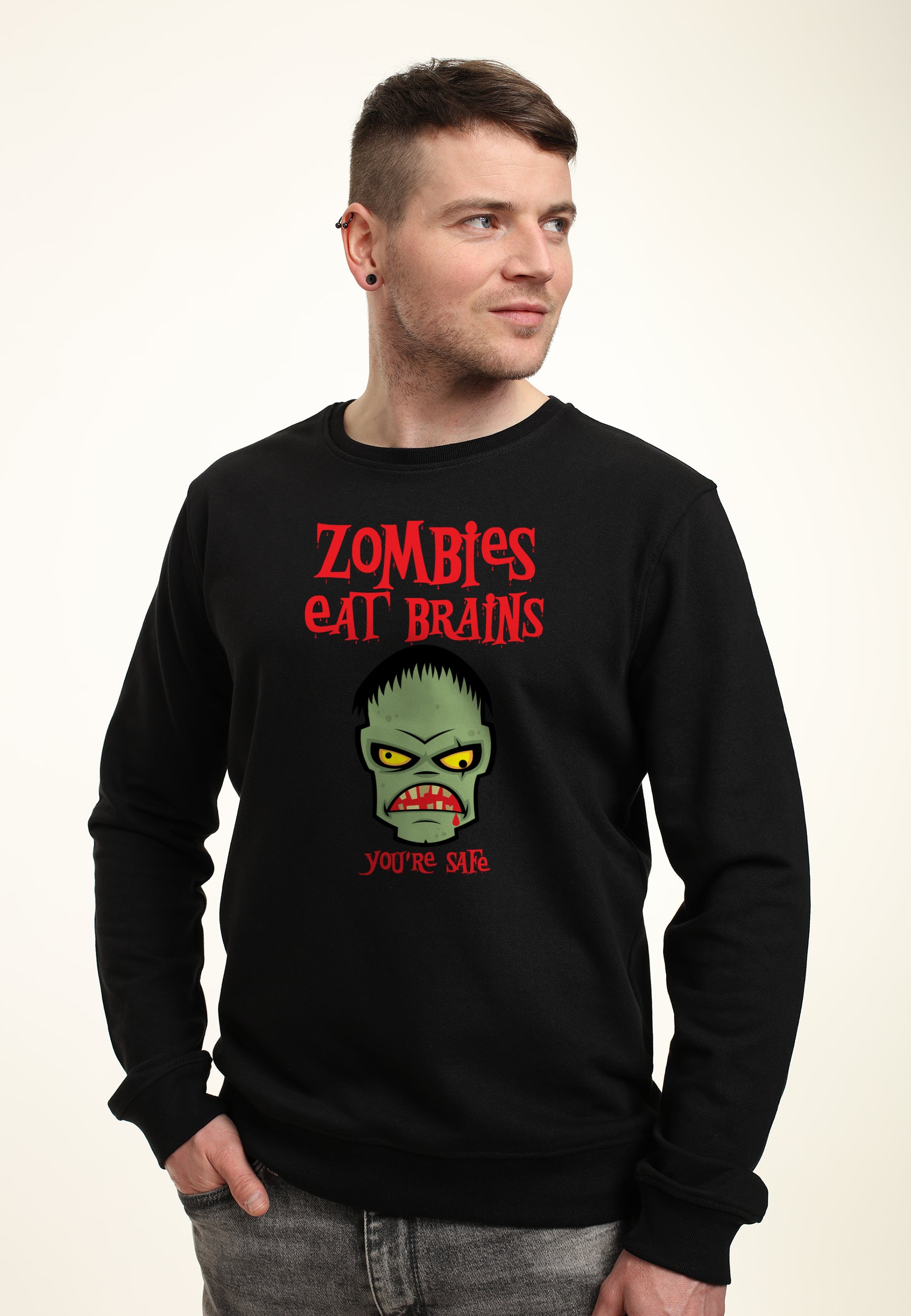 Zombie Eat Brains Sweatshirt (Zombies fressen Gehirne Sweatshirt)