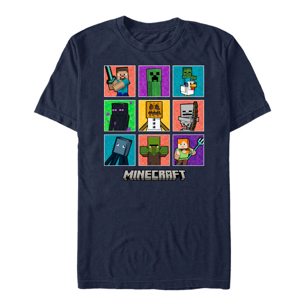 Minecraft - 9 Charakter Boxup Unisex Crew Neck t -Shirt