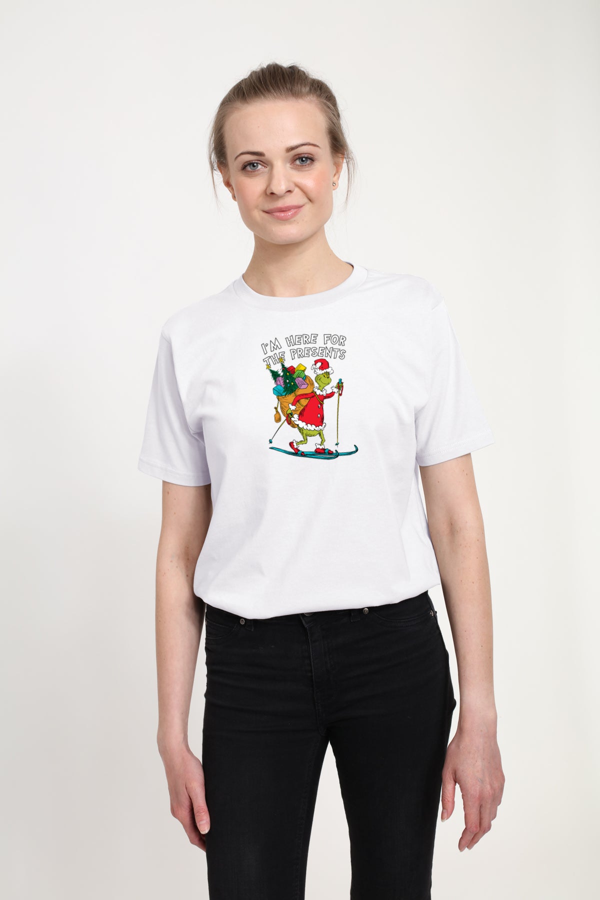 The Grinch Tričko Unisex (Here For The Presents Graphic)