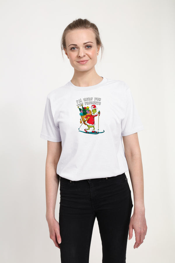 The Grinch Tričko Unisex (Here For The Presents Graphic)