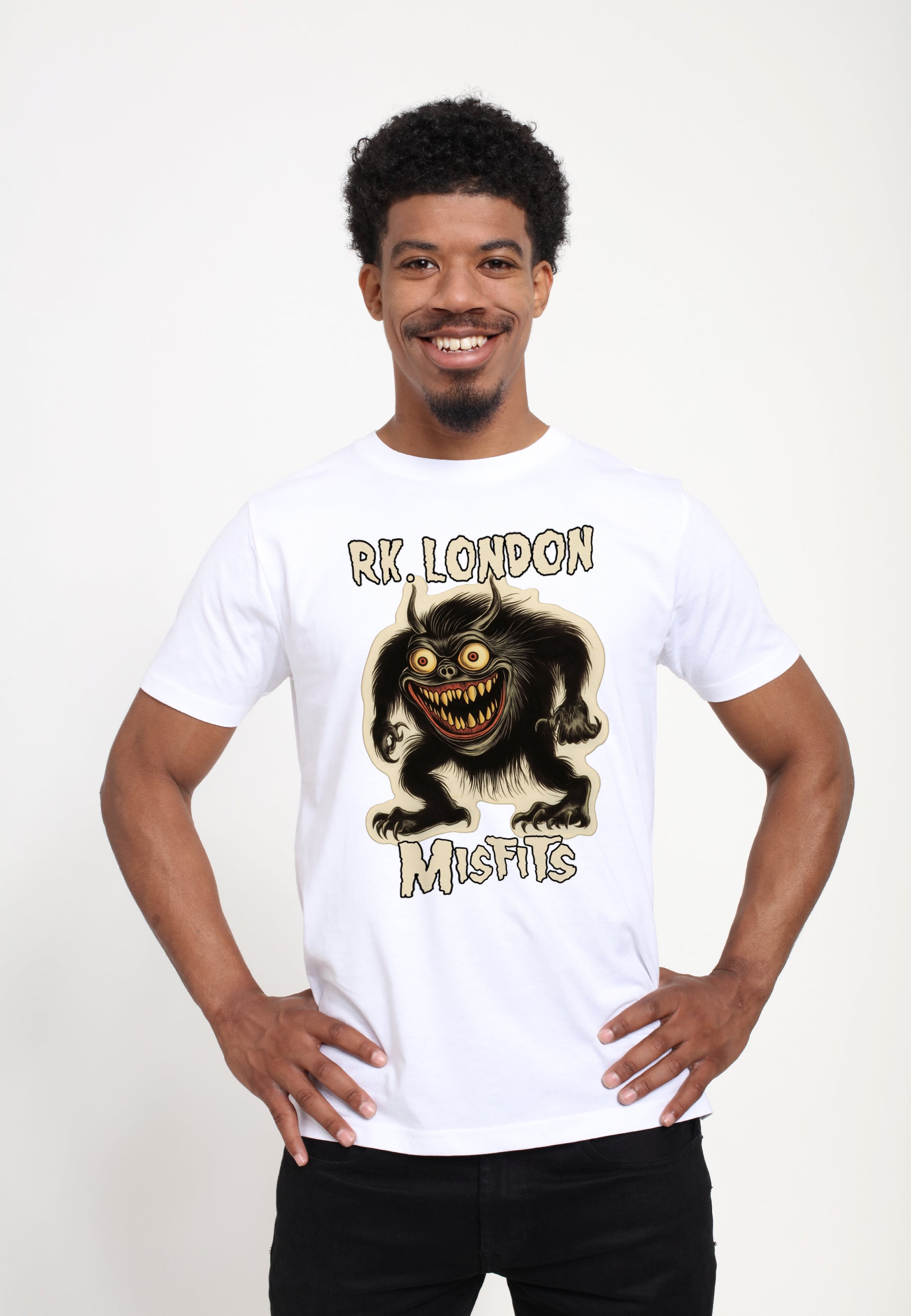 Weißes Monster-T-Shirt (RK London - Misfits-T-Shirt)