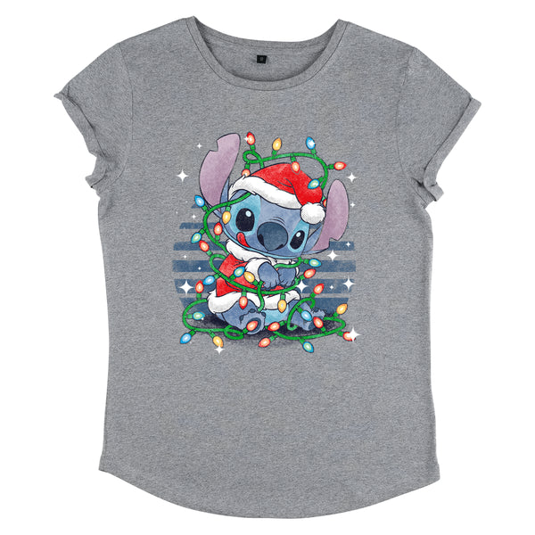 Lilo & Stitch Tričko Dámské (Stitch Xmas Lights)