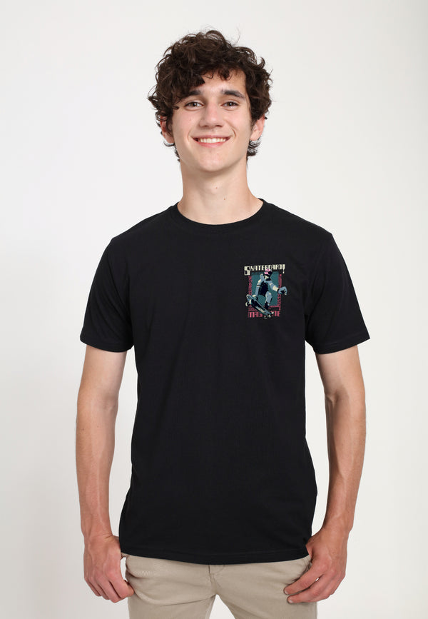 Skateboard-Magazin schwarzes T-Shirt (Skateboard-Magazin Chest T-Shirt)