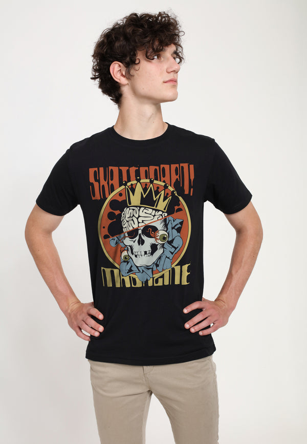 Skateboard -Magazin schwarz T -Shirt (Skateboardmagazin -Skull T -Shirt)