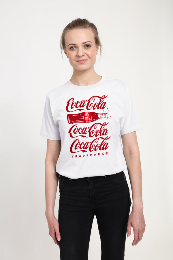Coca Cola Tričko Dámské (Spliced White)