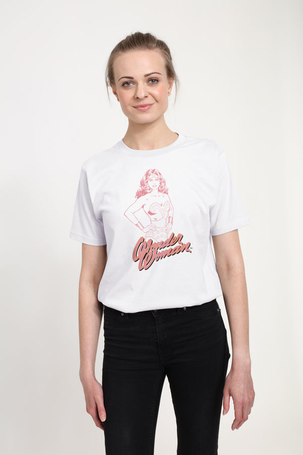 Wonder Woman Tričko Unisex (Pink Outline)
