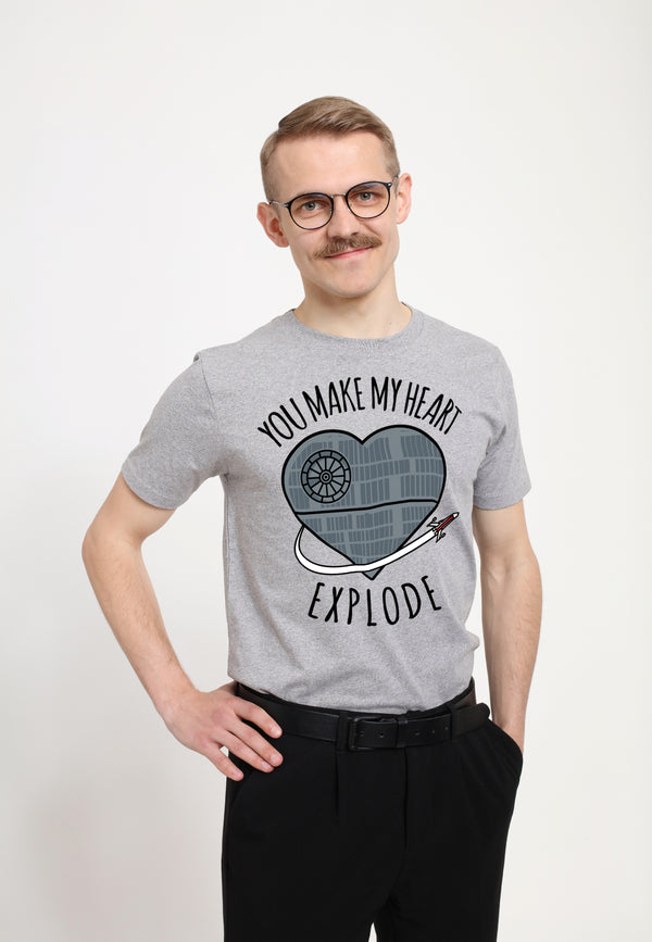 Hvězdné Války Valentýn Triko (Valentine's Day Heart Explode Death Star T-Shirt)