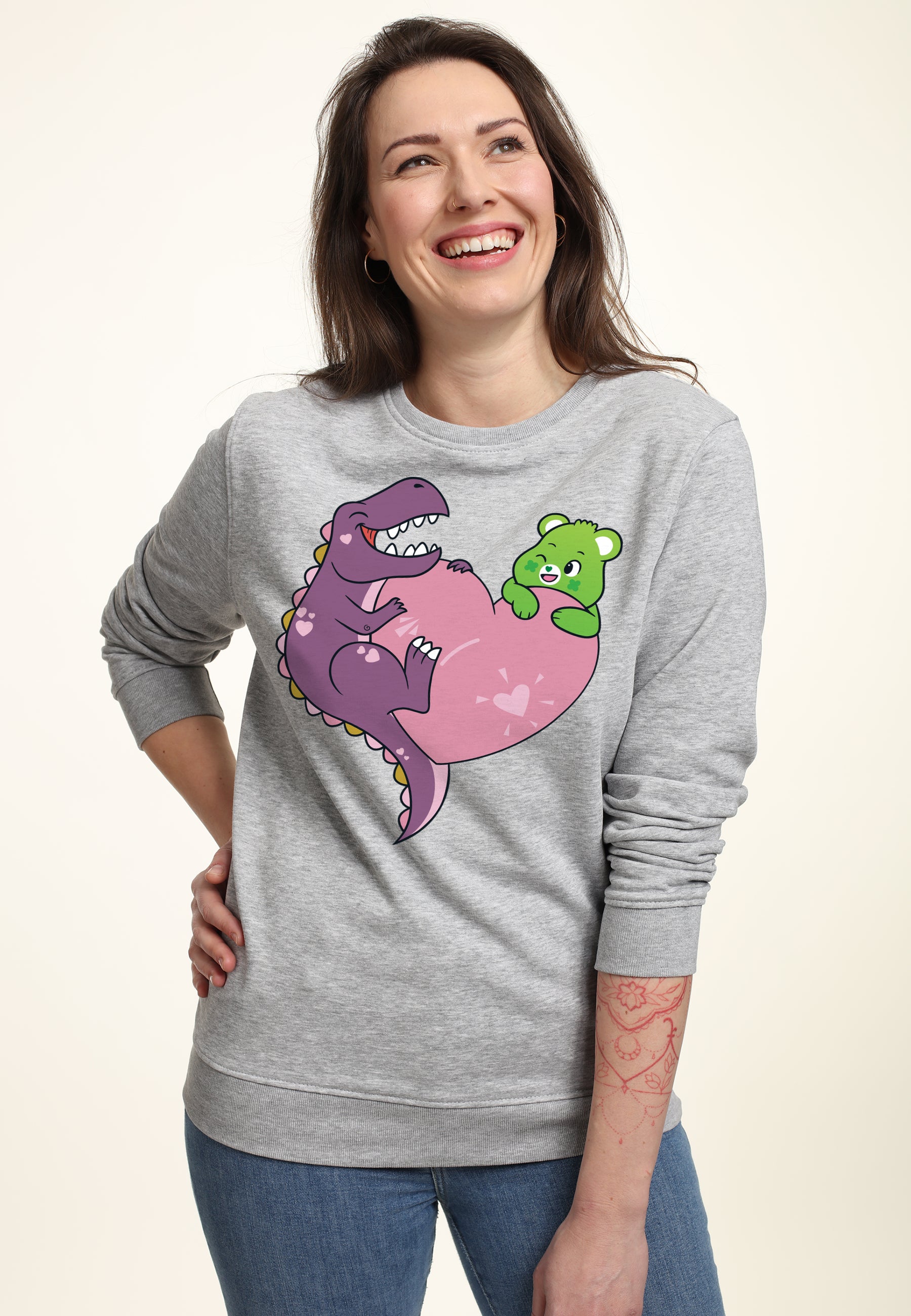 Care Bears - Entriegeln Sie die Magie viel Glück Bär Dino Herz Unisex Sweatshirt