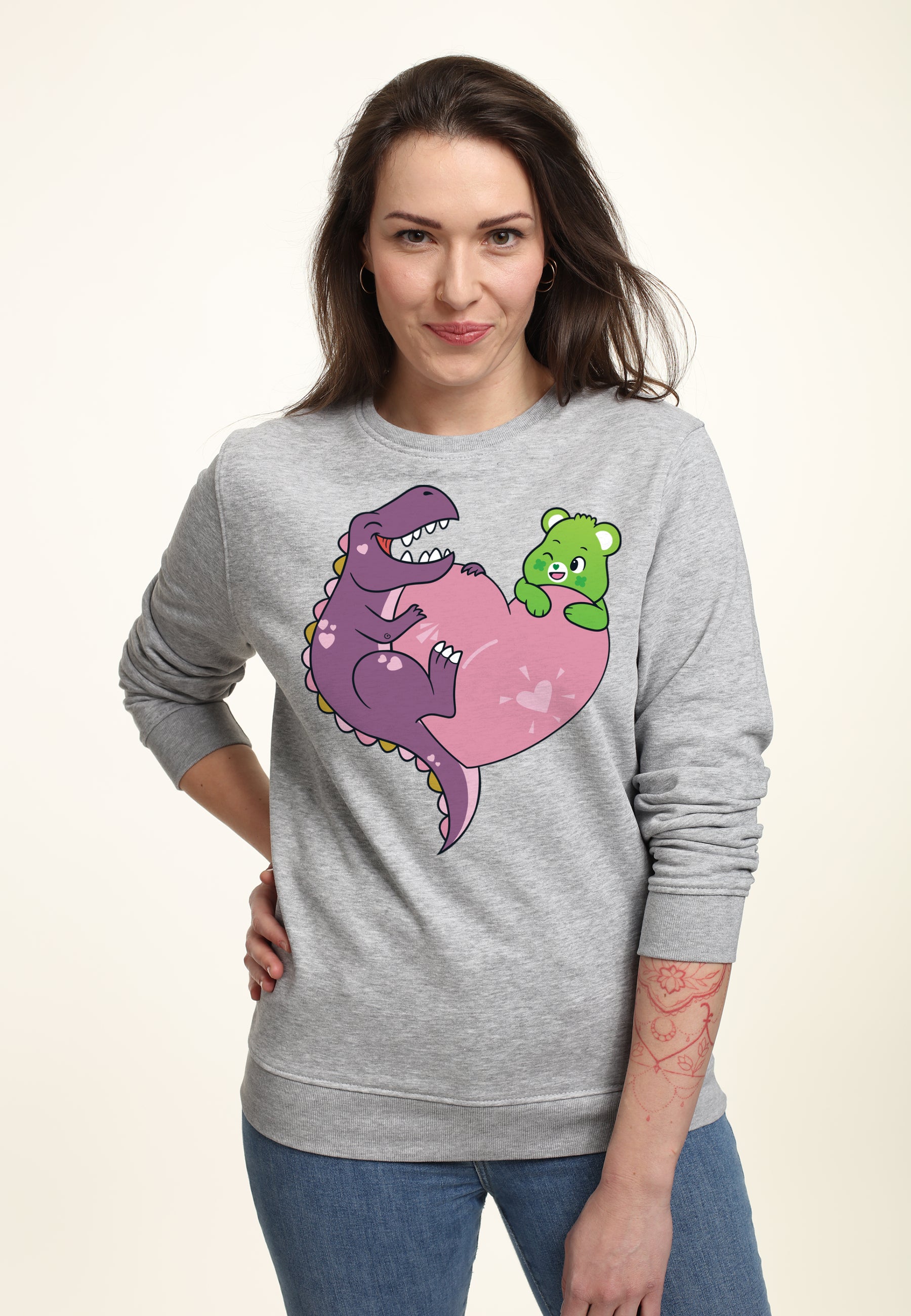 Care Bears - Entriegeln Sie die Magie viel Glück Bär Dino Herz Unisex Sweatshirt