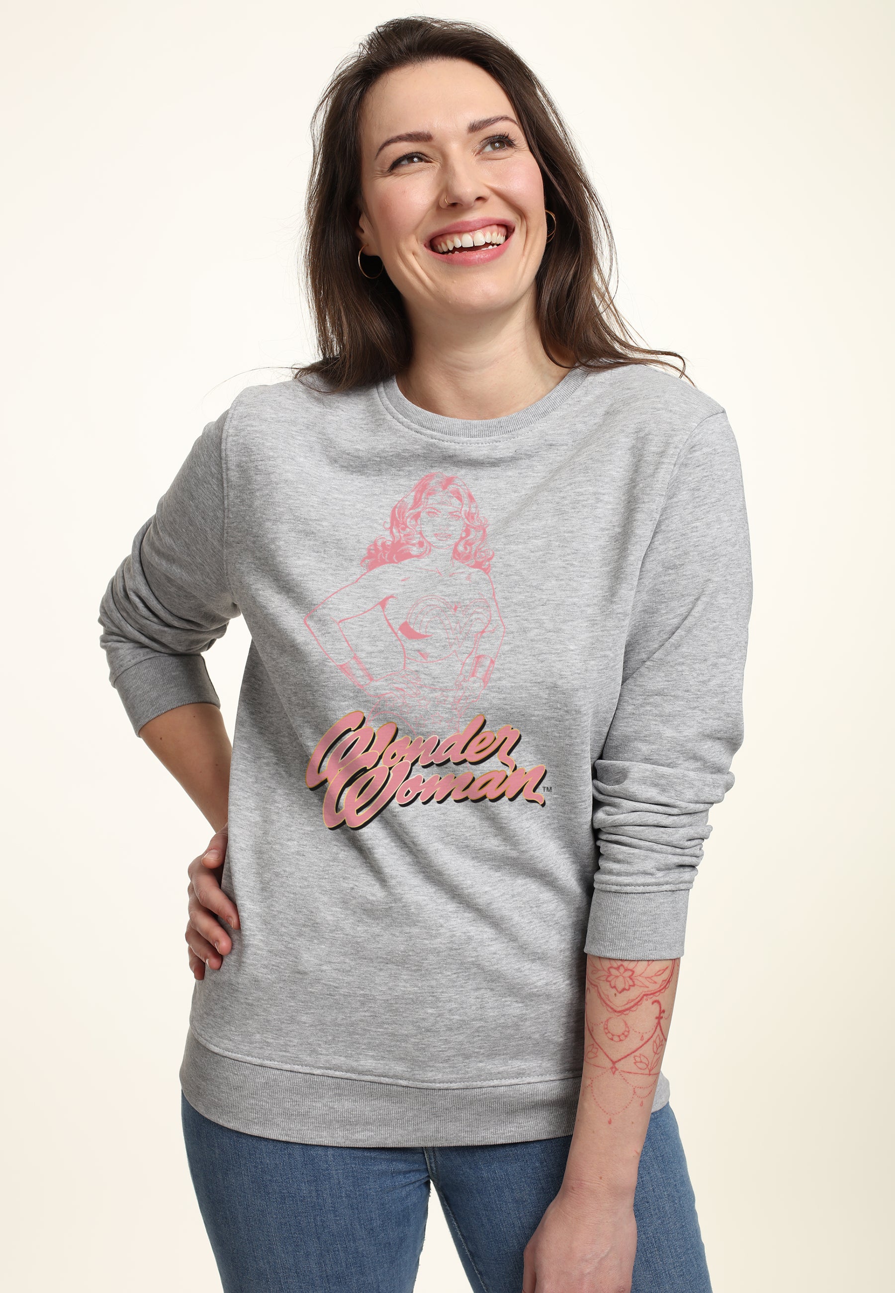 Wonder Woman Mikina Unisex (Pink Outline)