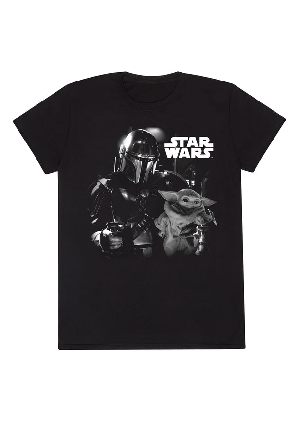 Star Wars Mandalorian T -Shirt (Star Wars Mandalorian -BW Foto T -Shirt)