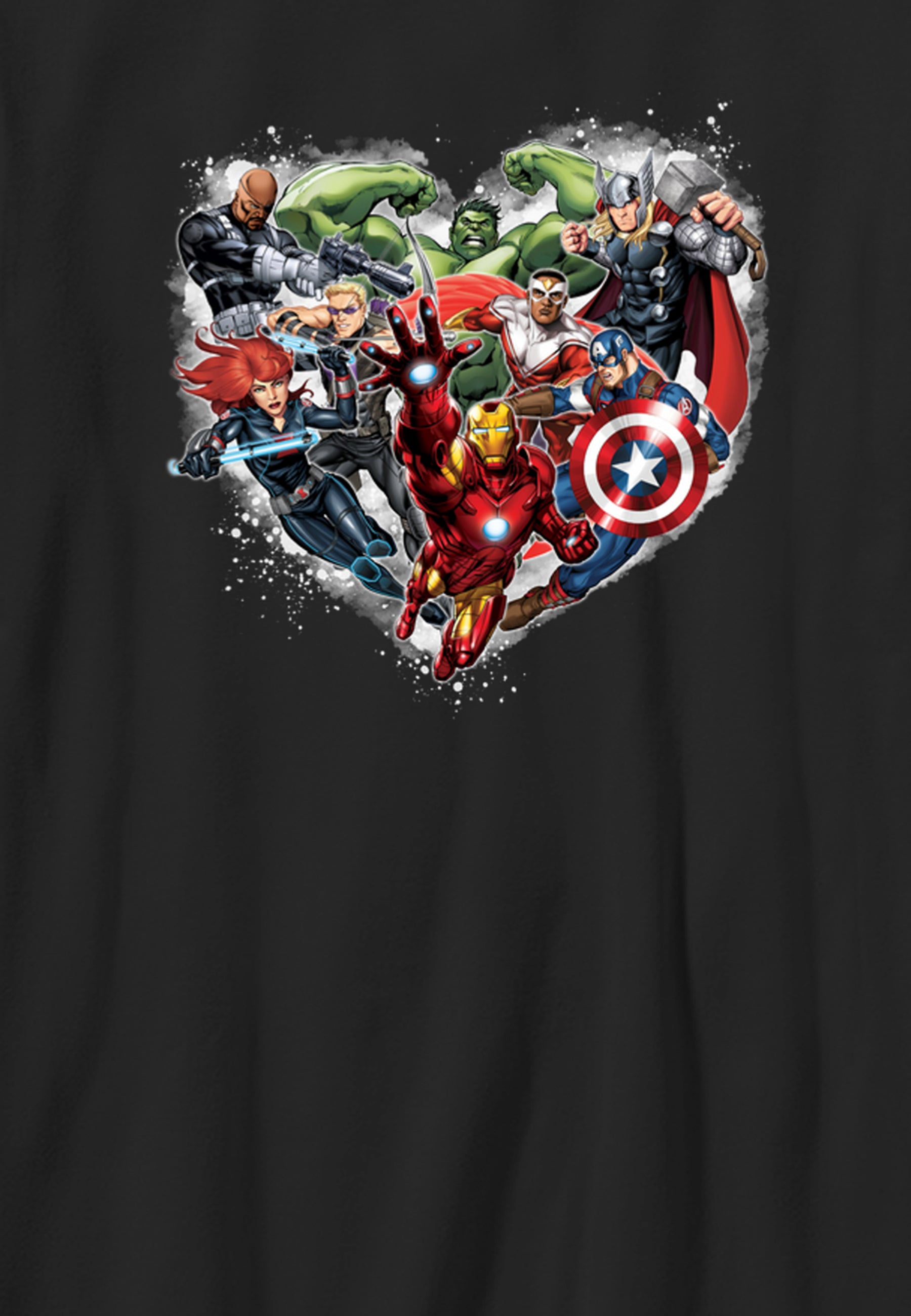 Marvel Avengers Classic - Valentinstag Avenger Herz YTH T-Shirt mit Rundhalsausschnitt