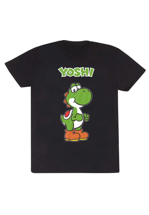 Nintendo Super Mario Black T-Shirt (Yoshi Name Tag T-Shirt)