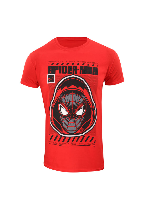 Spiderman Miles Morales Červené Tričko (Hooded Spider T-shirt)