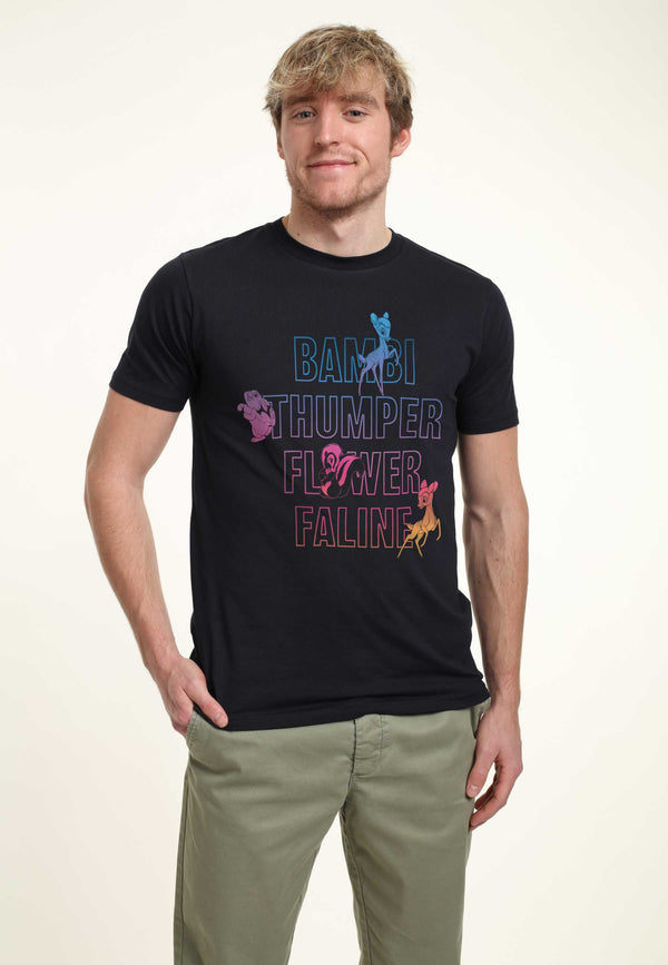 Bambi Tričko Unisex (Bambi Characters Names Stacked)
