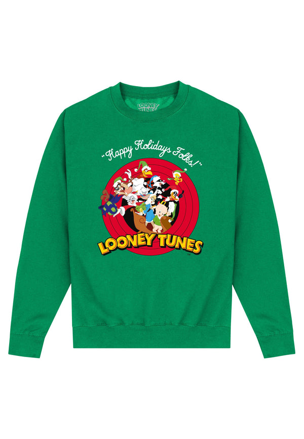 Looney Melodien Weihnachten grünes Sweatshirt (Looney Melodien Weihnachten Sweatshirt)