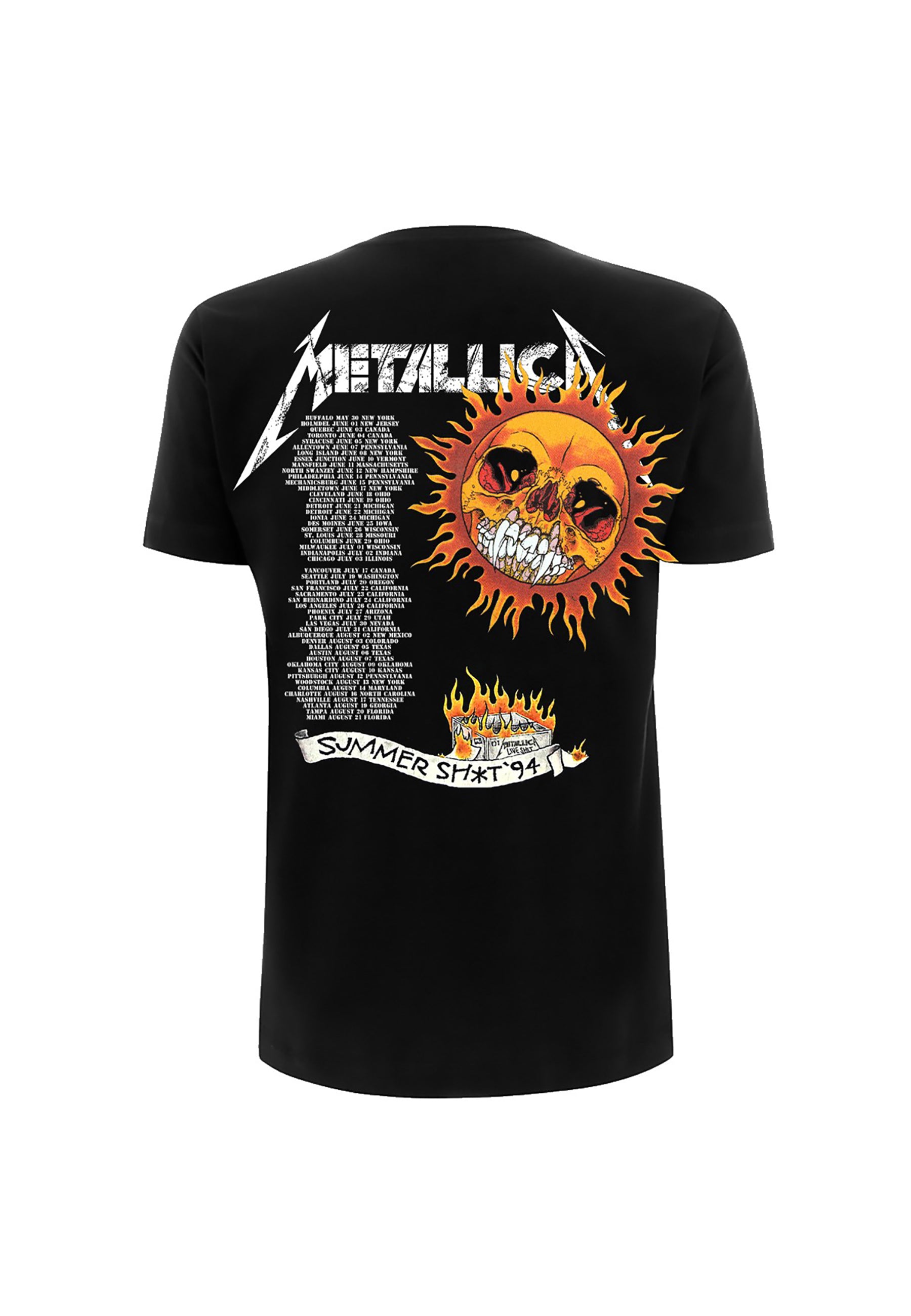 Metallica T-Shirt (Flaming Skull Tour 94 T-Shirt)