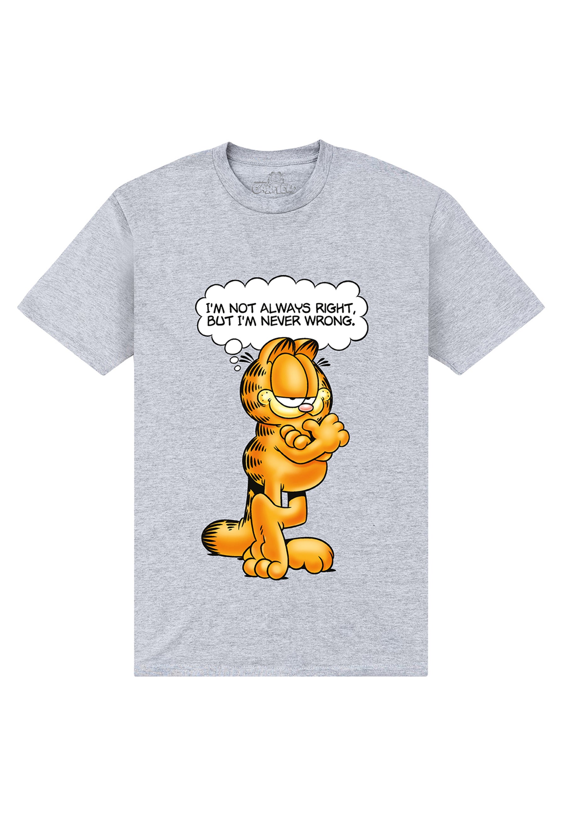 Garfield Šedivé Triko (Garfield Never Wrong T-shirt)