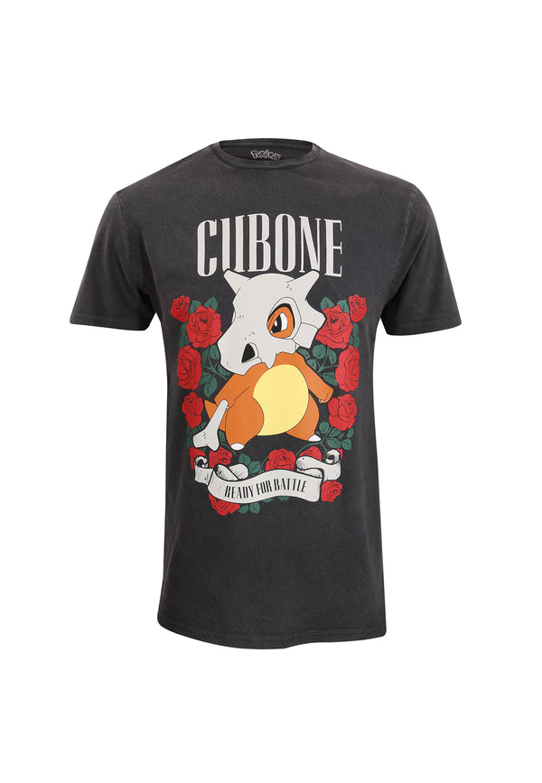 Pokemon – Cubone Acid Wash Unisex T-Shirt mit Rundhalsausschnitt