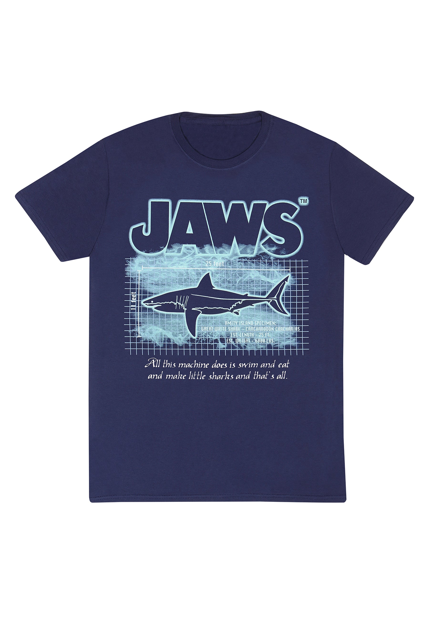 Jaws T -Shirt (Jaws -tolle weiße Info T -Shirt)