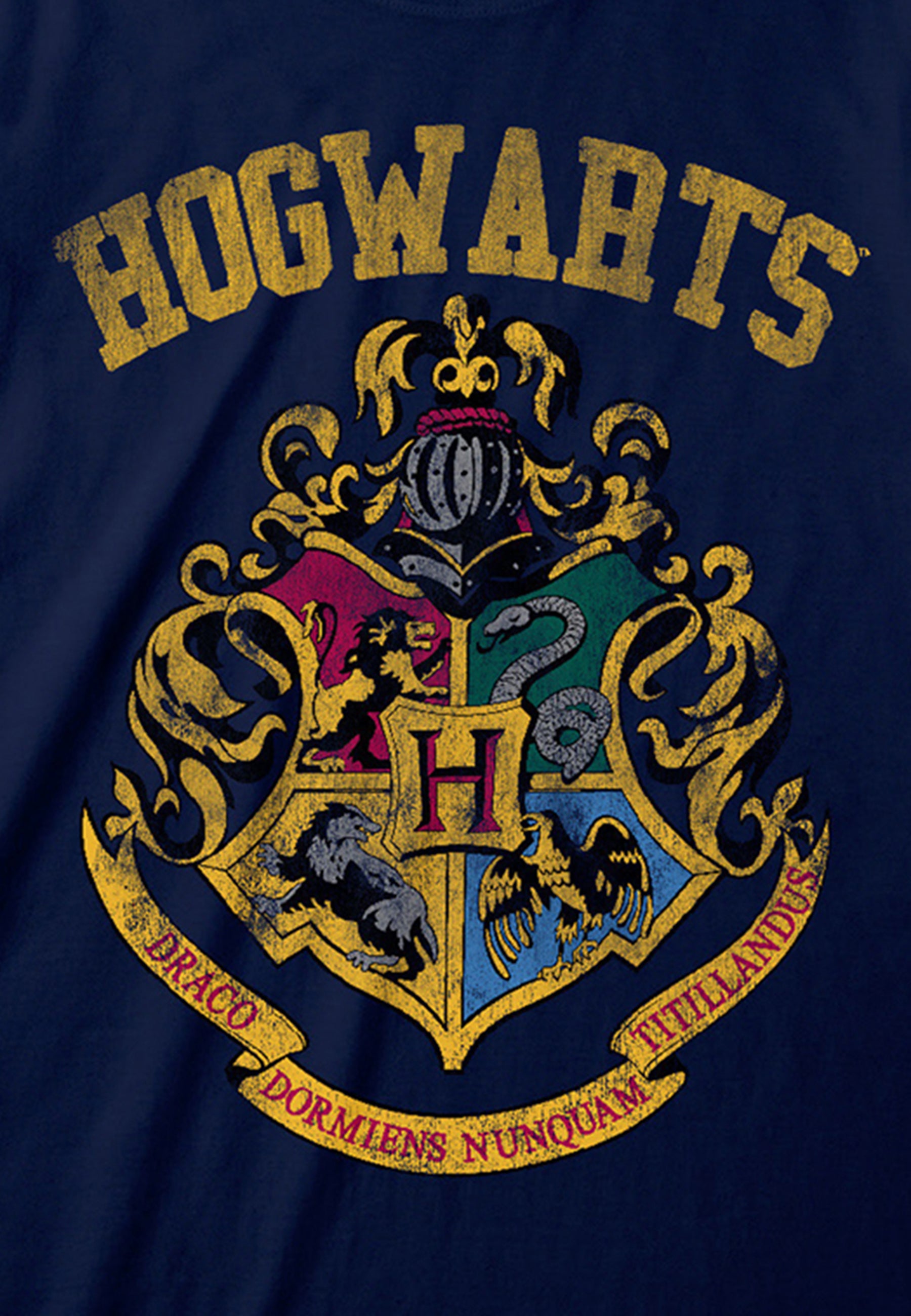 Harry Potter Hogwarts T-Shirt (Hogwarts verblasste Crest T-Shirt)